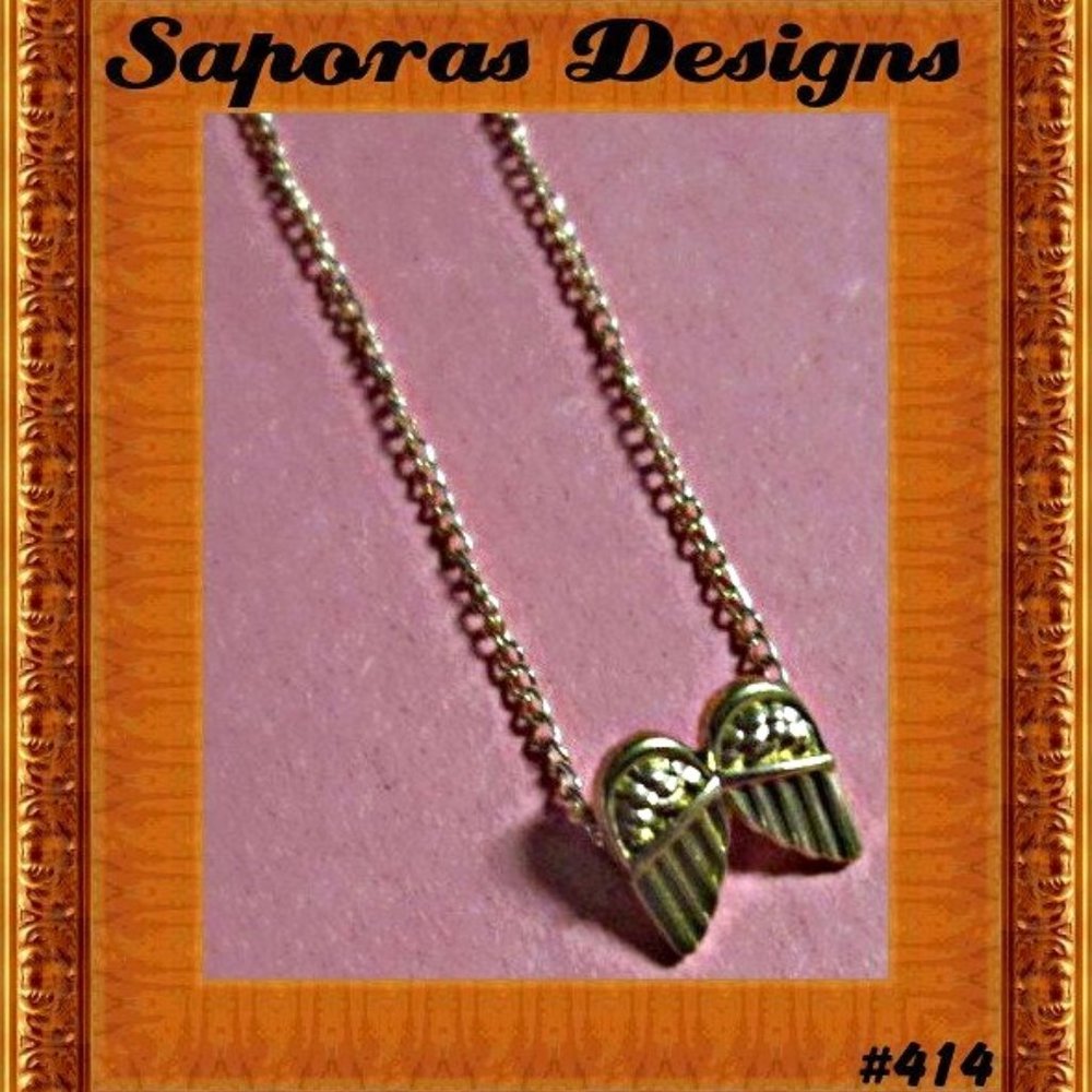 Gold Tone Angel Wing Necklace For Girls